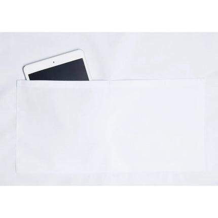 KARLOWSKY | Basic Chef Bib Apron with 2-Section Pocket – White - 75×90 cm - Poly-Cotton 65/35