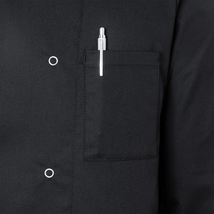 KARLOWSKY | Basic Double-Breasted Chef Jacket with Press Studs – Black - Size 5XL - 100% Cotton