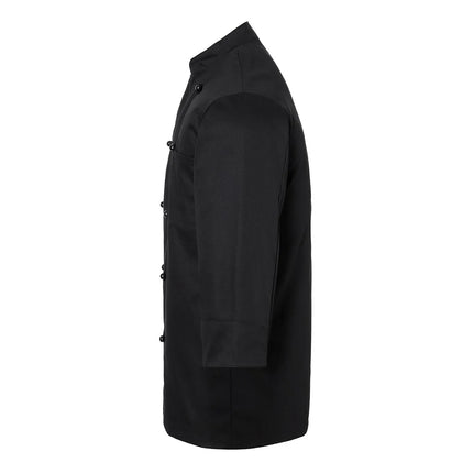KARLOWSKY | Basic Double-Breasted Chef Jacket with Stud Buttons – Black - Size 4XL - 100% Cotton
