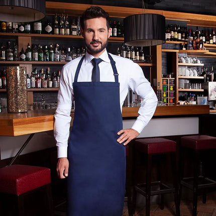 KARLOWSKY | Bib Apron Basic – Navy - 750×900 mm - Adjustable Neck Strap - 65% Cotton/35% Polyester