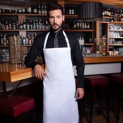 KARLOWSKY | Bib Apron Basic – White - 750×900 mm - Adjustable Neck Strap