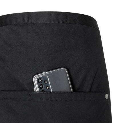 KARLOWSKY | Bistro Waist Apron with Pockets ROCK CHEF Stage2 – Black - 46 cm length - Easy-care