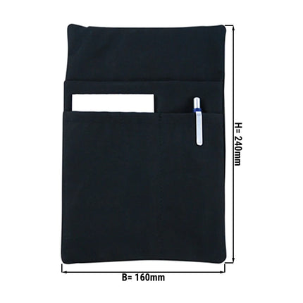 KARLOWSKY | Cashier's holster – 65% Polyester / 35% Cotton - Black - 16×24cm - 2 pockets + pen slot - Belt loop