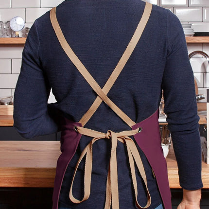 KARLOWSKY | Chef & Barista Bib Apron Urban Nature – Aubergine - 700x850 mm - Cross-back straps