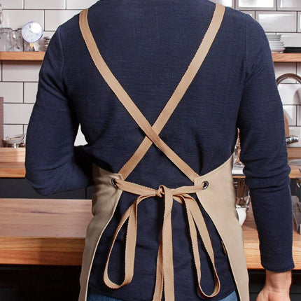 KARLOWSKY | Chef & Barista Bib Apron Urban Nature – Pebble Grey - 700x850 mm - Cross-back straps