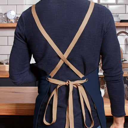 KARLOWSKY | Chef & Barista Bib Apron Urban Nature – Steel Blue - 700x850 mm - Cross-back straps