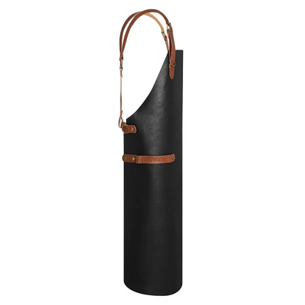 KARLOWSKY | Cowhide Leather Bib Apron X-Back – Black - 60×82 cm