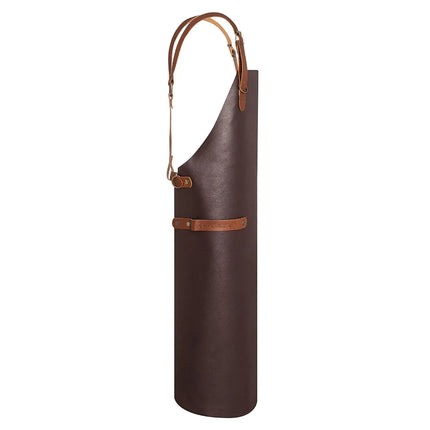 KARLOWSKY | Cowhide Leather Bib Apron X-Back – Mocha - 60×82 cm