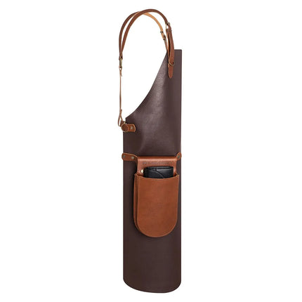 KARLOWSKY | Cowhide Leather Bib Apron X-Back – Mocha - 60×82 cm
