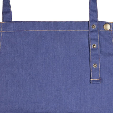 KARLOWSKY | Cross-Back Denim-Style Bib Apron – Vintage Blue - 71x95 cm