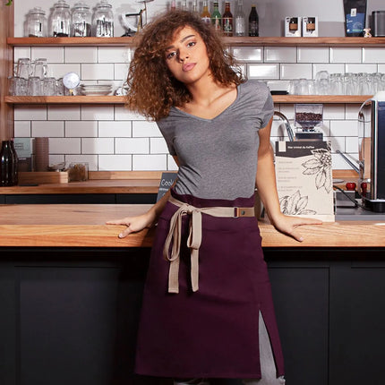 KARLOWSKY | Green Generation Waist Apron – Aubergine - 110×65 cm - recycled polycotton - 2 pockets