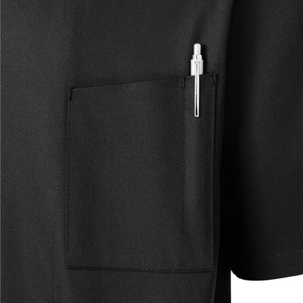 KARLOWSKY | Gustav Men's Chef Jacket – Short Sleeve - Black - Size 44 - Press-Stud Closure