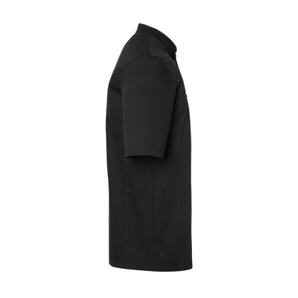 KARLOWSKY | Gustav Men's Chef Jacket – Short Sleeve - Black - Size 50 - Press-Stud Closure
