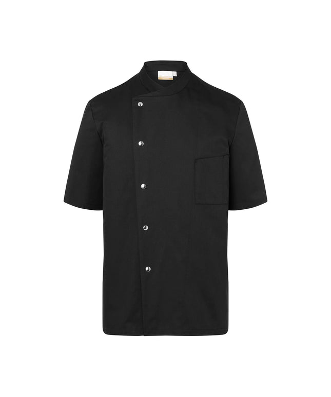 KARLOWSKY | Gustav Men's Chef Jacket – Short Sleeve - Black - Size 68 - Press-Stud Closure