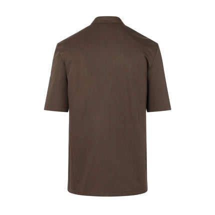 KARLOWSKY | Gustav Men's Chef Jacket – Short Sleeve - Light Brown - Size 52 - Press-Stud Closure