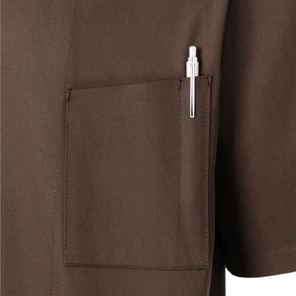 KARLOWSKY | Gustav Men's Chef Jacket – Short Sleeve - Light Brown - Size 66 - Press-Stud Closure