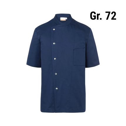 KARLOWSKY | Gustav Men's Chef Jacket – Short Sleeve - Marine Blue - Size 72 - Press-Stud Closure