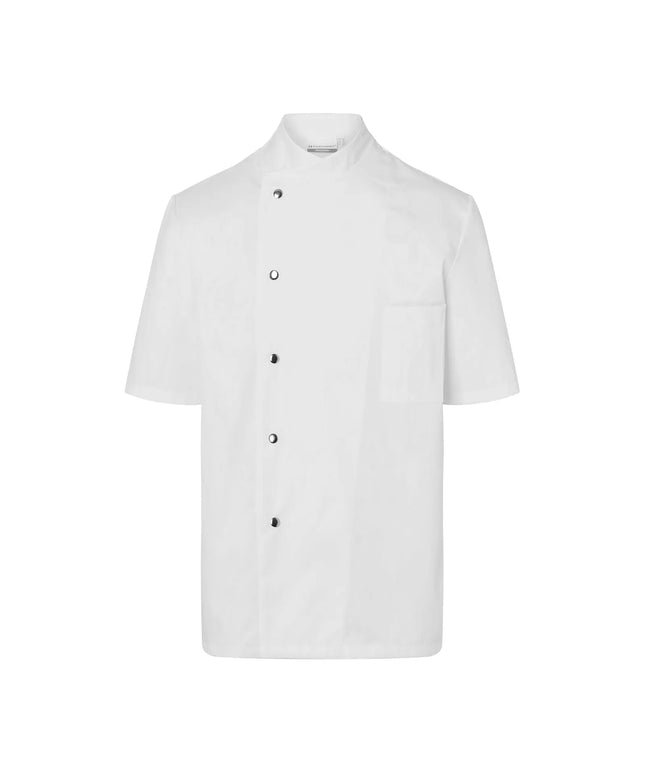 KARLOWSKY | Gustav Men's Chef Jacket – Short Sleeve - White - Size 48 - Press-Stud Closure