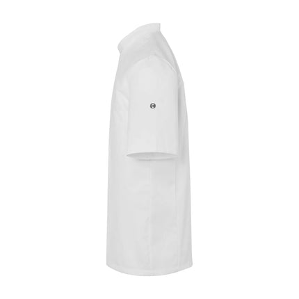 KARLOWSKY | Gustav Men's Chef Jacket – Short Sleeve - White - Size 50 - Press-Stud Closure