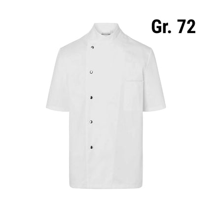 KARLOWSKY | Gustav Men's Chef Jacket – Short Sleeve - White - Size 72 - Press-Stud Closure
