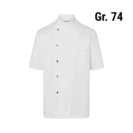 KARLOWSKY | Gustav Men's Chef Jacket – Short Sleeve - White - Size 74 - Press-Stud Closure