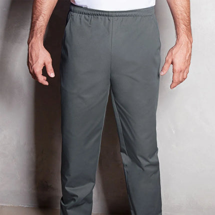 KARLOWSKY | Kaspar Slip-On Chef Trousers – Anthracite - M - Elastic Waist Drawstring