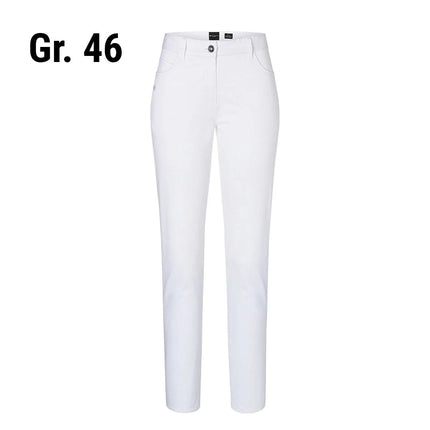 KARLOWSKY | Ladies' 5-Pocket Work Trousers – White - Size 46 - Organic Cotton Stretch