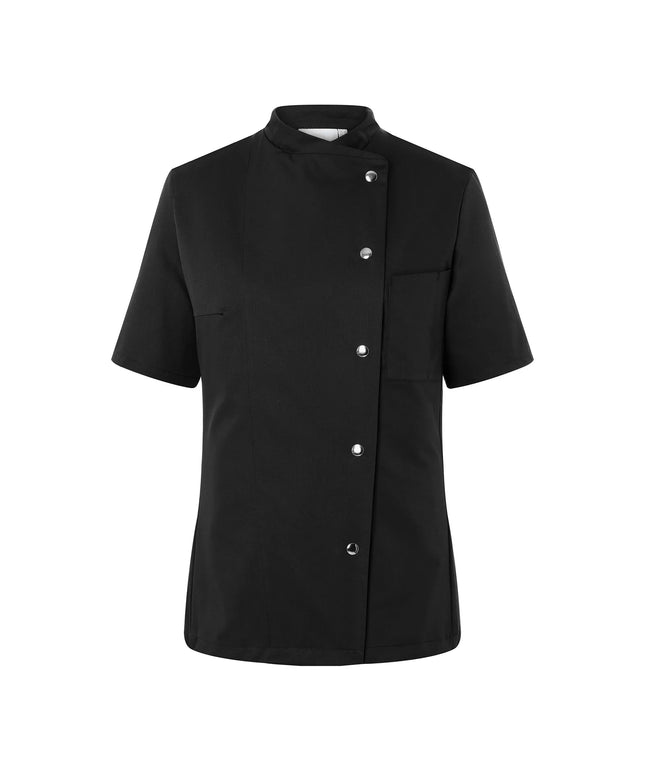 KARLOWSKY | Ladies Chef Jacket Greta – Black - Size 40 - Short Sleeve - Press-Stud Fastening