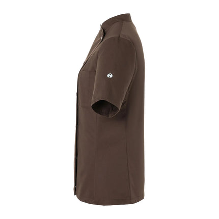 KARLOWSKY | Ladies Chef Jacket Greta – Light Brown - Size 36 - Short Sleeve - Press-Stud Fastening