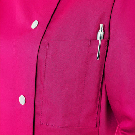 KARLOWSKY | Ladies Chef Jacket Greta – Pink - Size 56 - Short Sleeve - Press-Stud Fastening
