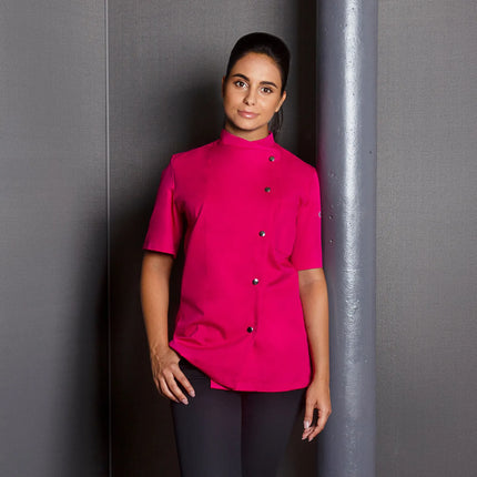 KARLOWSKY | Ladies Chef Jacket Greta – Pink - Size 58 - Short Sleeve - Press-Stud Fastening