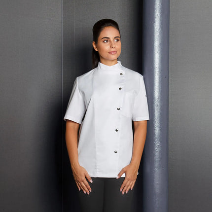 KARLOWSKY | Ladies Chef Jacket Greta – White - Size 44 - Short Sleeve - Press-Stud Fastening