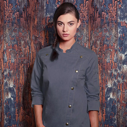 KARLOWSKY | Ladies Denim-Style Chef Jacket – Black - Size 52 - 95°C Washable