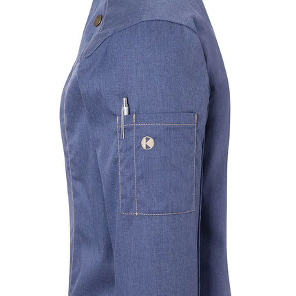KARLOWSKY | Ladies Denim-Style Chef Jacket – Vintage Blue - Size 38 - 95°C Washable