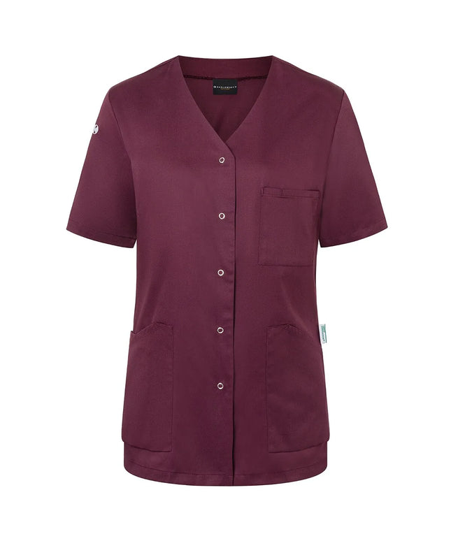 KARLOWSKY | Ladies' Tunic Essential – Aubergine - Size 44 - Short-Sleeve - V-Neck - 95°C Washable