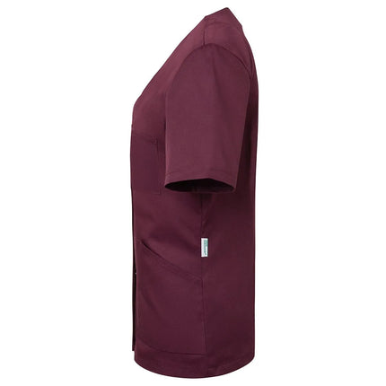 KARLOWSKY | Ladies' Tunic Essential – Aubergine - Size 46 - Short-Sleeve - V-Neck - 95°C Washable