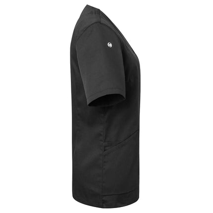 KARLOWSKY | Ladies' Tunic Essential – Black - Size 50 - Short-Sleeve - V-Neck - 95°C Washable