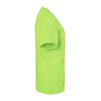 KARLOWSKY | Ladies' Tunic Essential – Kiwi Green - Size 34 - Short Sleeve - V-Neck - 95°C Washable