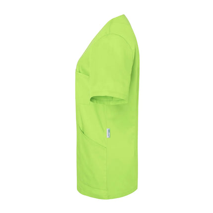 KARLOWSKY | Ladies' Tunic Essential – Kiwi Green - Size 50 - Short Sleeve - V-Neck - 95°C Washable