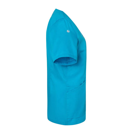 KARLOWSKY | Ladies' Tunic Essential – Pacific Blue - Size 38 - Short Sleeve - V-Neck - 95°C Washable
