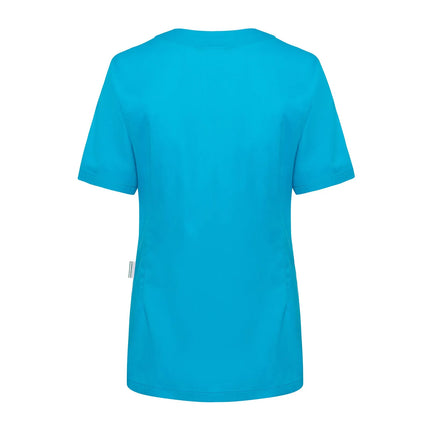 KARLOWSKY | Ladies' Tunic Essential – Pacific Blue - Size 44 - Short Sleeve - V-Neck - 95°C Washable
