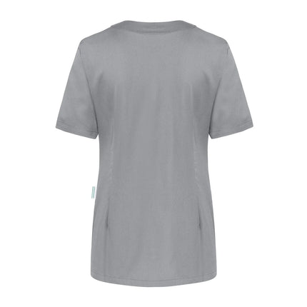 KARLOWSKY | Ladies' Tunic Essential – Platinum Grey - Size 52 - Short Sleeve - V-Neck - 95°C Washable