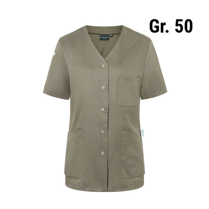 KARLOWSKY | Ladies' Tunic Essential – Sage - Size 50 - Short Sleeve - V-Neck - 95°C Washable
