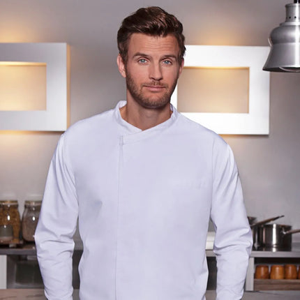 KARLOWSKY | Long Sleeve Chef Jacket – White - S - Breathable Mesh Back
