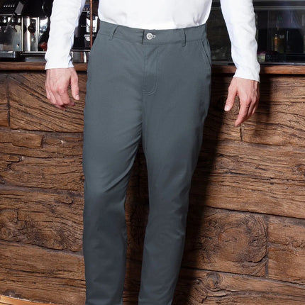 KARLOWSKY | Men’s 5‑Pocket Work Trousers Classic‑Stretch – Anthracite - Size 46 - 98% Cotton / 2% Polyester
