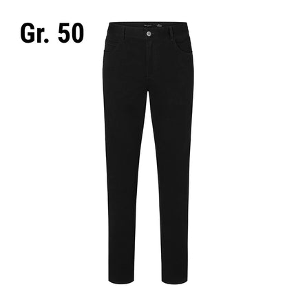 KARLOWSKY | Men’s 5‑Pocket Work Trousers Classic‑Stretch – Black - Size 50 - Organic Cotton