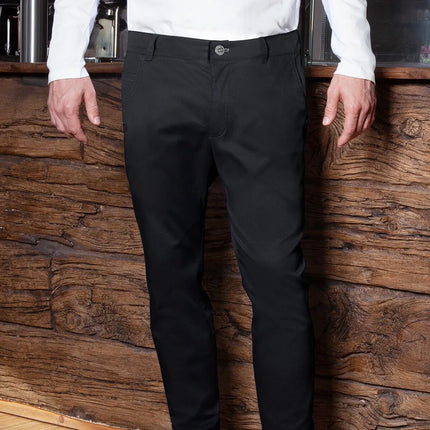 KARLOWSKY | Men’s 5‑Pocket Work Trousers Classic‑Stretch – Black - Size 60 - Organic Cotton