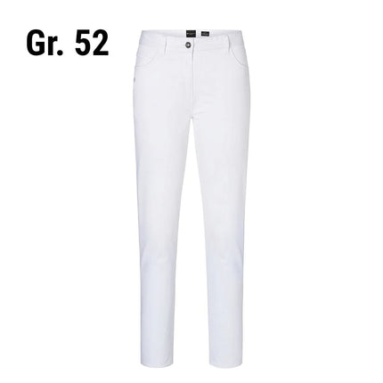 KARLOWSKY | Men’s 5‑Pocket Work Trousers Classic‑Stretch – White - Size 52 - Organic Cotton
