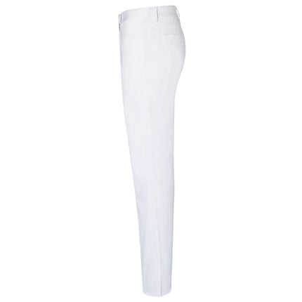 KARLOWSKY | Men’s 5‑Pocket Work Trousers Classic‑Stretch – White - Size 66 - Organic Cotton