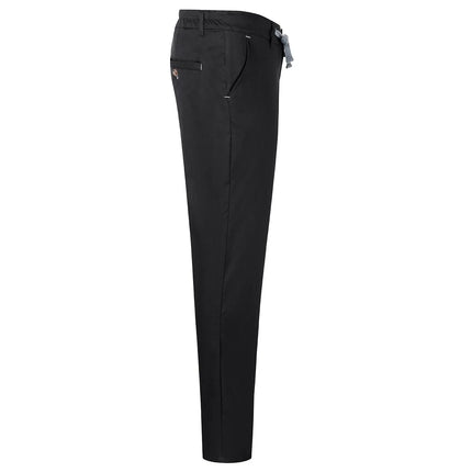 KARLOWSKY | Men's Chef Stretch Chino Trousers – Black - Size 48 - Slim Fit